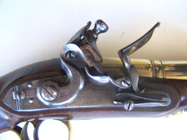 A Rare Pair of English Flintlock brass barreled Blunderbuss Pistols circa 1800 — image 5